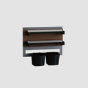 BASEL Nature Line Dual Roll Dispenser with Twin Hanging Containers