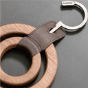 HORGEN Khaki Walnut Double Ring Scarf Hanger