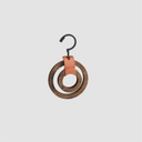 HORGEN Saddle Orange Walnut Double Ring Scarf Hanger